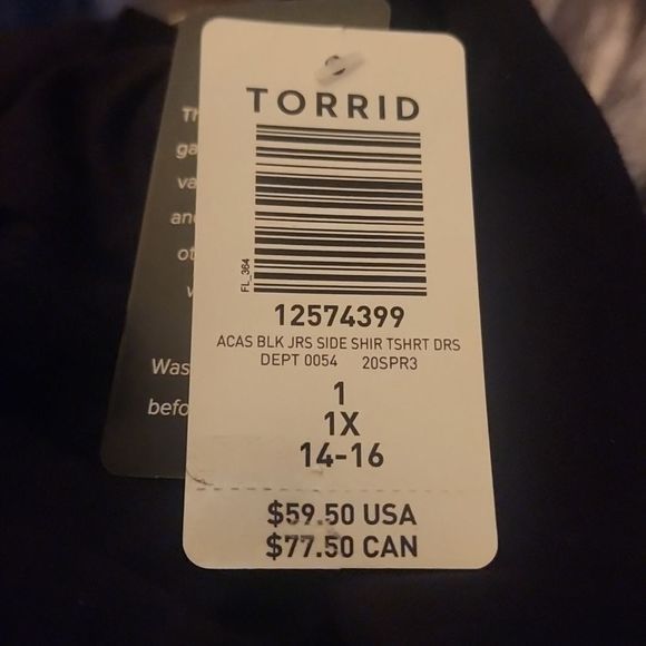 Torrid Mini Jersey Tee Shirt Dress Size 1X NWT - Picture 3 of 5